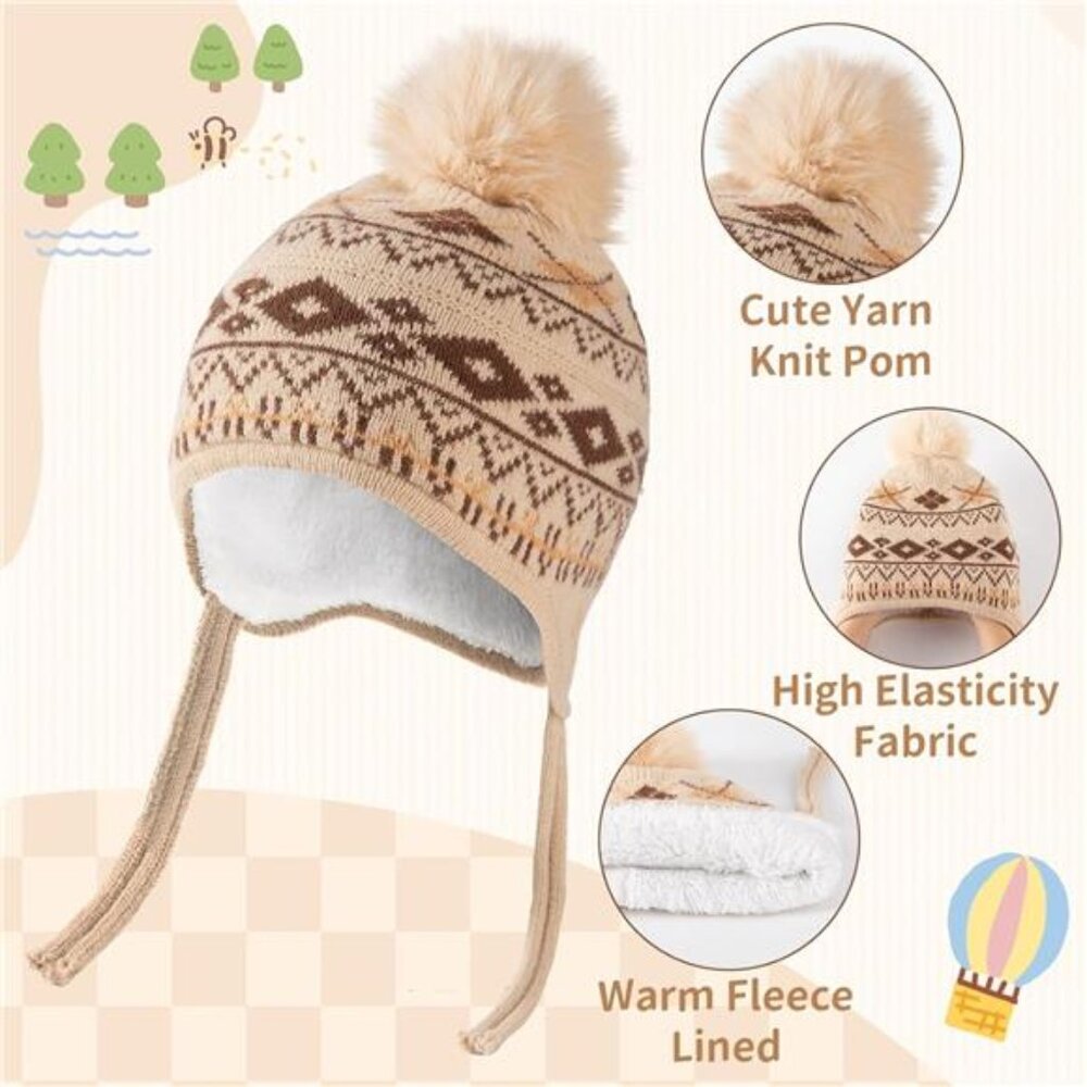 4 Pcs Kids Winter Beanie Hat Gloves Scarf Sock Set - Picture 3 of 7